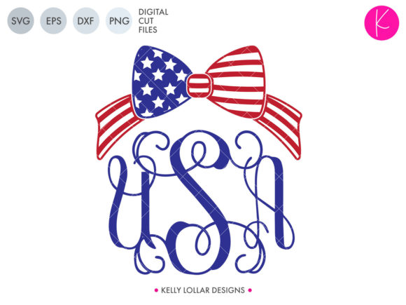 American Flag Bow Graphics for Crafts & Branding