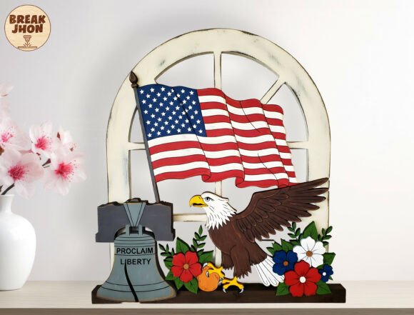 American Flag Eagle Laser Cut File Svg