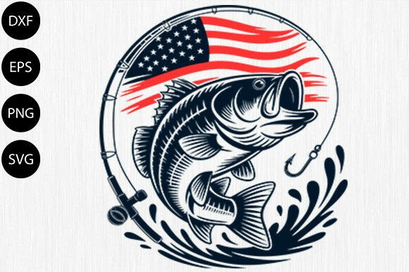 American Flag Fish SVG: Graphics for Crafts