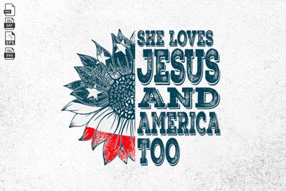American Flag She's Loves Jesus Svg for Crafts and Graphics