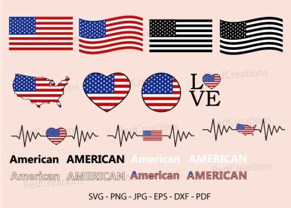 American Flag Svg Bundle for Crafts and Graphics