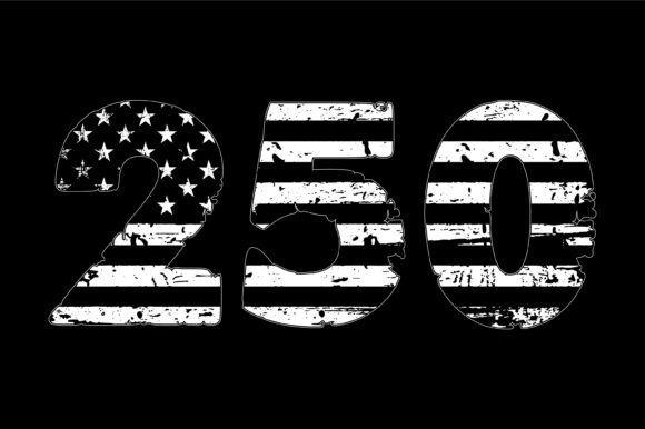 Distressed 4th of July 250 Flag: Graphics for Crafts
