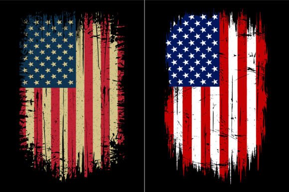 Distressed American Flag Grunge for Crafts & Graphics