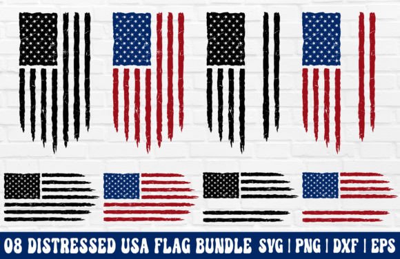 Distressed American Flag SVG PNG for Graphics and Crafts