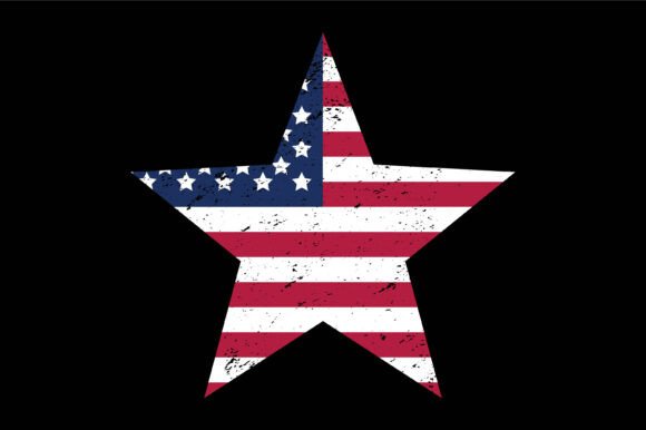 Grunge 4th of July Star: Bold Graphics for Crafts