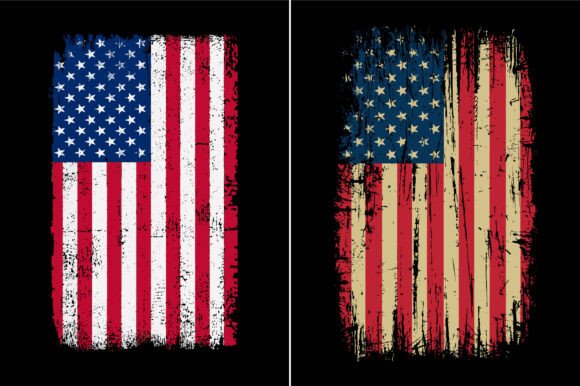 Grunge American Flag Design: Graphics for Crafts