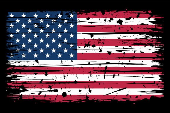 Grunge American Flag Graphic for Crafts and Graphics