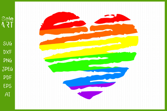 LGBT Pride Rainbow Flag Heart Love: Graphics for Crafts