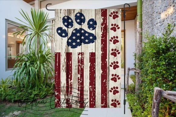 Patriotic Garden Flag with Pet Paw Print Review