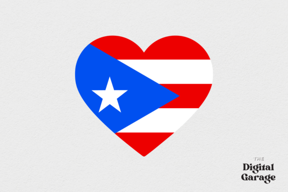 Puerto Rico Heart Flag: SVG & PNG for Crafts and Graphics
