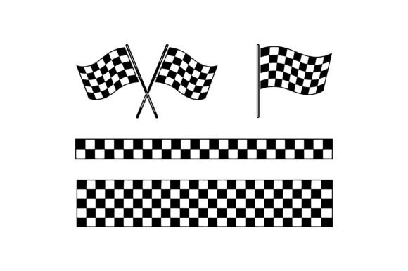 Racing Flag Graphics for Crafts & Digital Sales