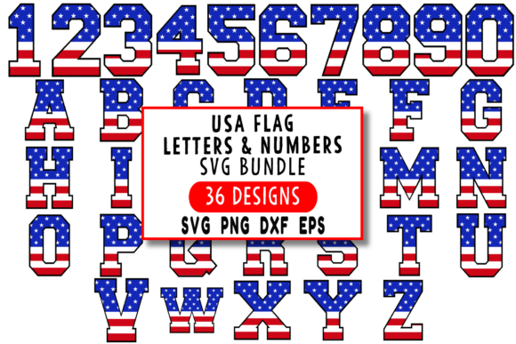 Review: USA Flag Letters and Numbers SVG for Embroidery