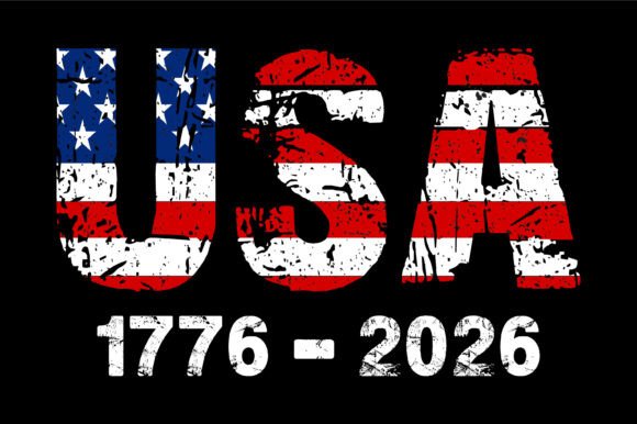 USA 1776 2026 Grunge Flag Graphics and Crafts