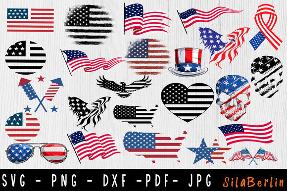 USA Flag SVG Bundle for Graphics and Crafts